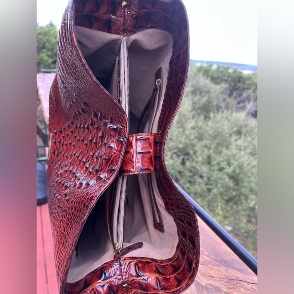 Brahmin SET EUC Large Amelia Tote and NWT Modern Wallet in PECAN Melbourne - Picture 12 of 17